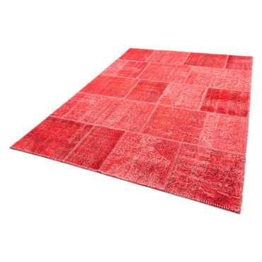 Alfombra de patchwork - 240 x 170 cm - rojo oscuro