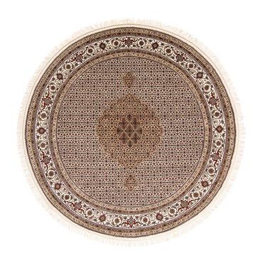 Perzisch tapijt - Tabriz rond  - 248 x 247 cm - beige