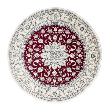 Perser Rug - Nain - Royal round  - 240 x 240 cm - dark red