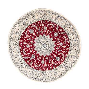 Tapis persan - Nain ronde  - 245 x 245 cm - rouge foncé