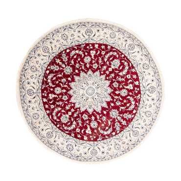 Tapis persan - Nain ronde  - 250 x 250 cm - rouge foncé