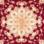 Perzisch tapijt - Tabriz - Royal rond  - 150 x 150 cm - donkerrood