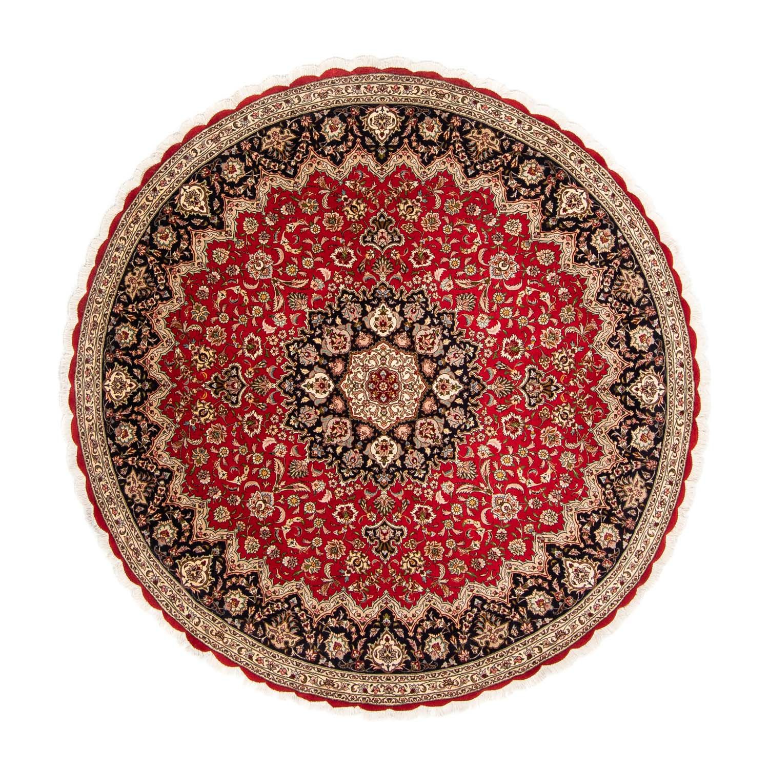 Tappeto Persero - Tabriz - Reale rotondo  - 253 x 253 cm - rosso scuro