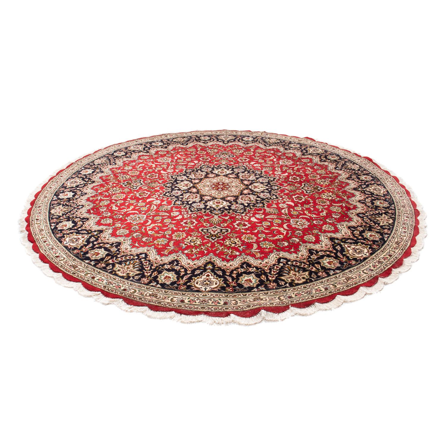 Tappeto Persero - Tabriz - Reale rotondo  - 253 x 253 cm - rosso scuro