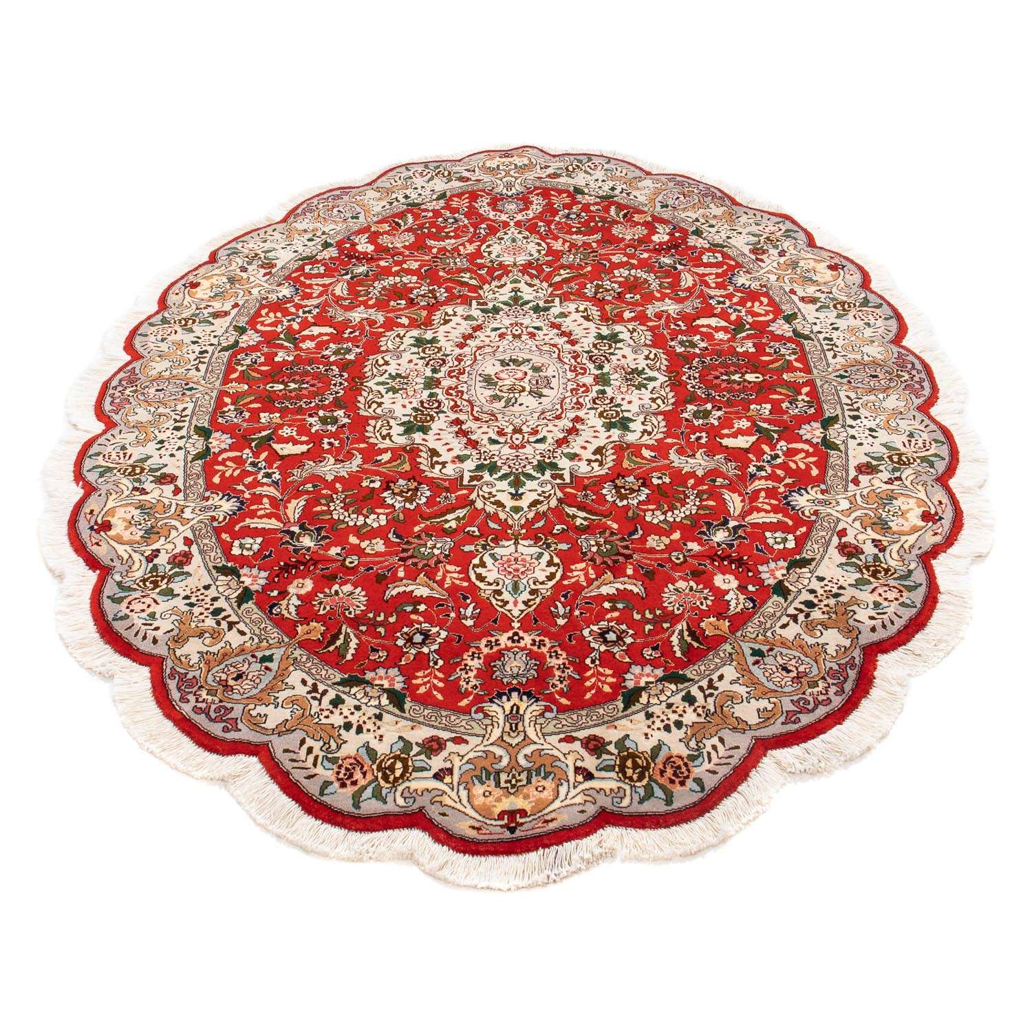 Tapis persan - Tabriz - Royal ovale  - 195 x 130 cm - rouge