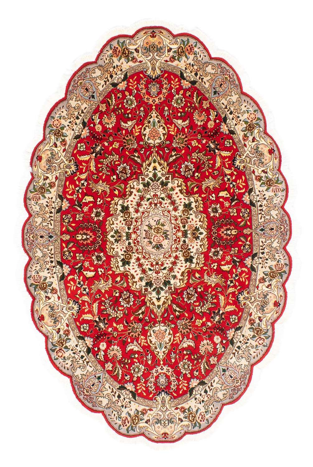 Alfombra Persa - Tabriz - Real oval  - 200 x 130 cm - rojo