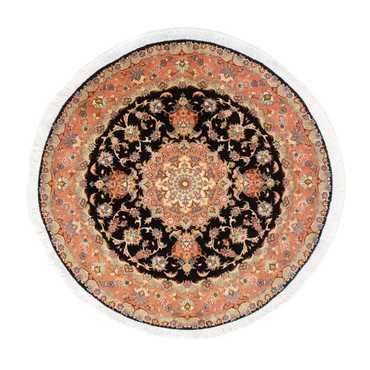 Tapis persan - Tabriz - Royal ronde  - 100 x 100 cm - bleu foncé