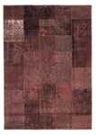 Patchwork-tæppe - 233 x 195 cm - mørkebrun