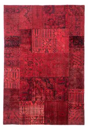 Alfombra de patchwork - 296 x 196 cm - rojo oscuro