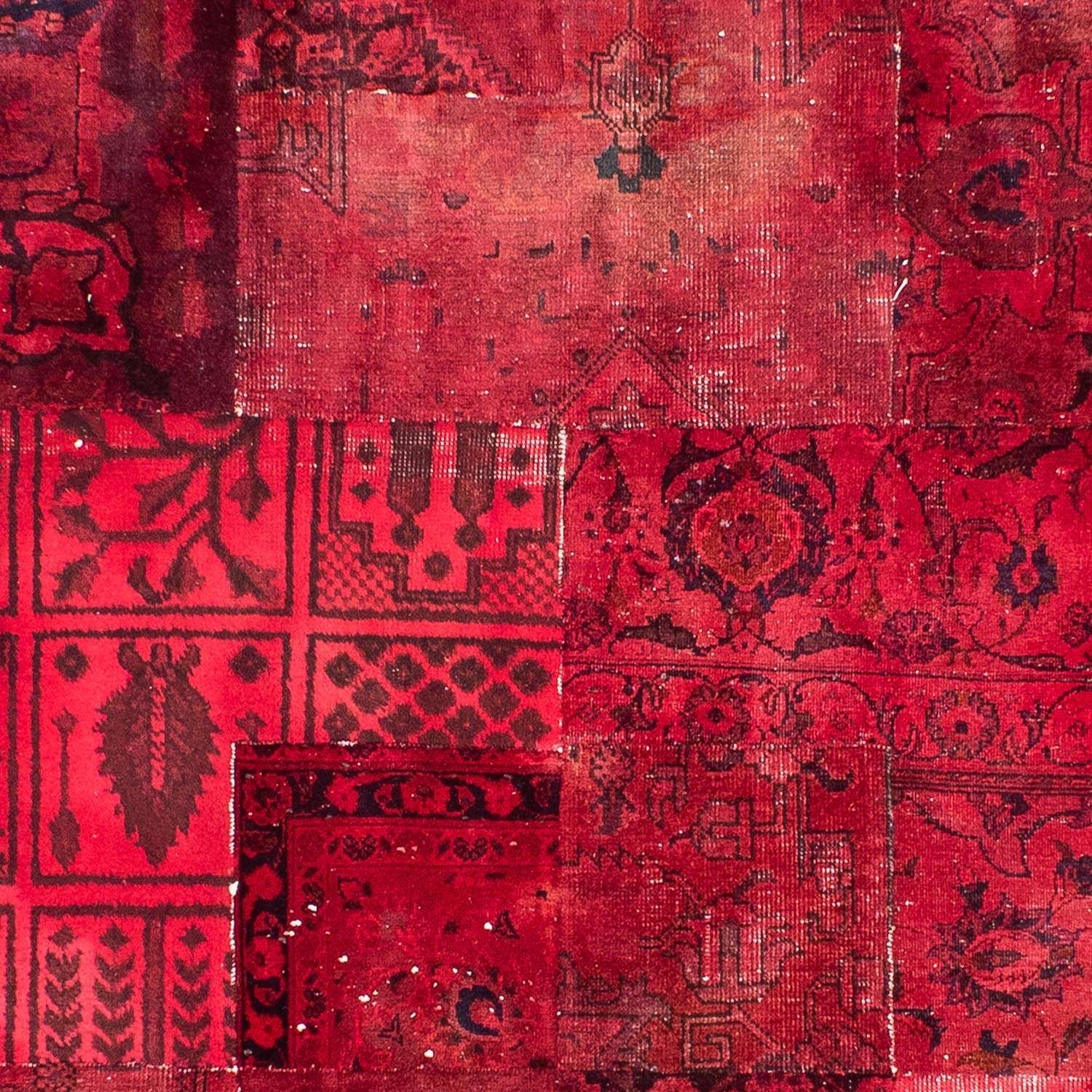 Patchwork tapijt - 293 x 194 cm - donkerrood