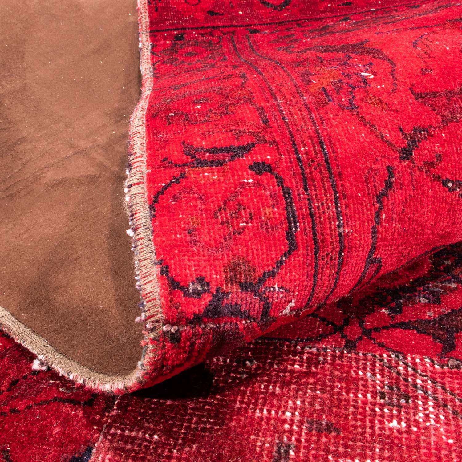 Patchworkový koberec - 293 x 194 cm - tmavě červená