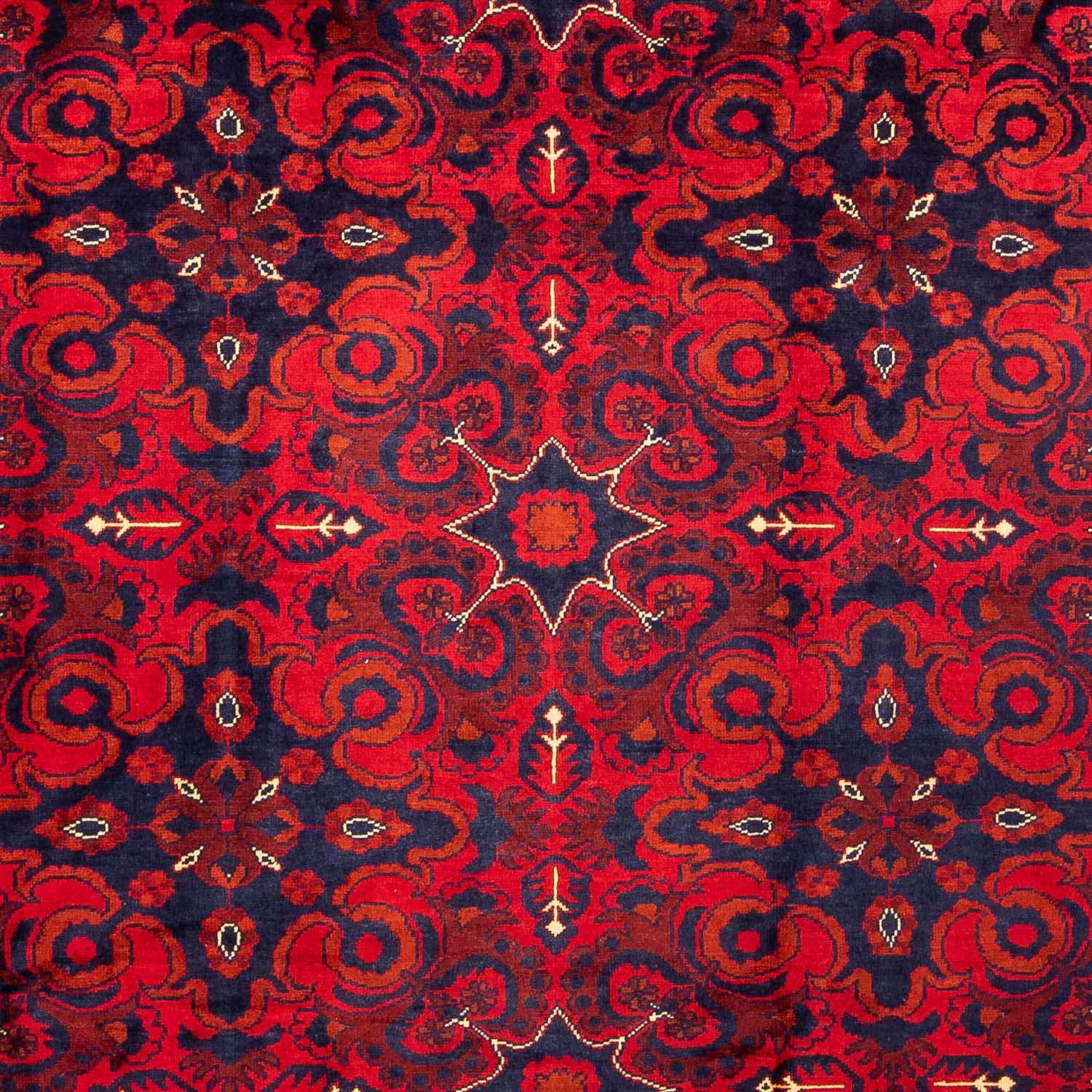 Afghansk tæppe - Kunduz - 282 x 200 cm - mørkerød