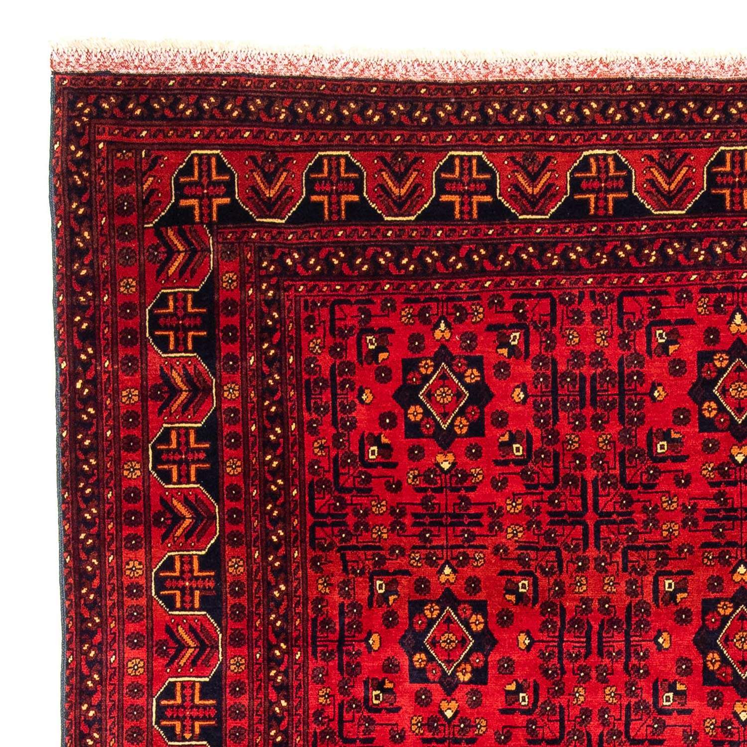 Alfombra afgana - Kunduz - 287 x 199 cm - rojo oscuro