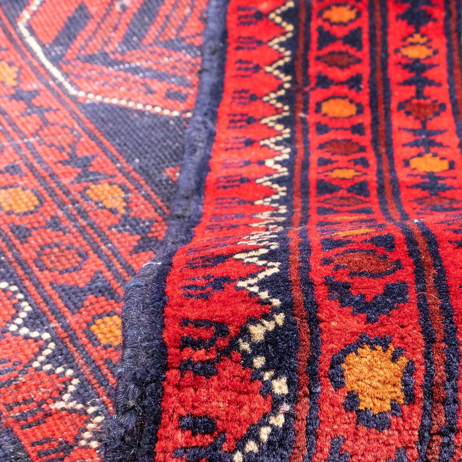 Alfombra afgana - Kunduz - 301 x 205 cm - rojo oscuro