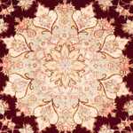 Dywan perski - Tabriz - Królewski okrągły  - 150 x 150 cm - ciemna czerwień