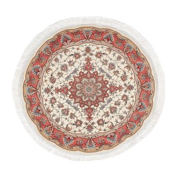 Tapis persan - Tabriz - Royal ronde  - 98 x 98 cm - beige