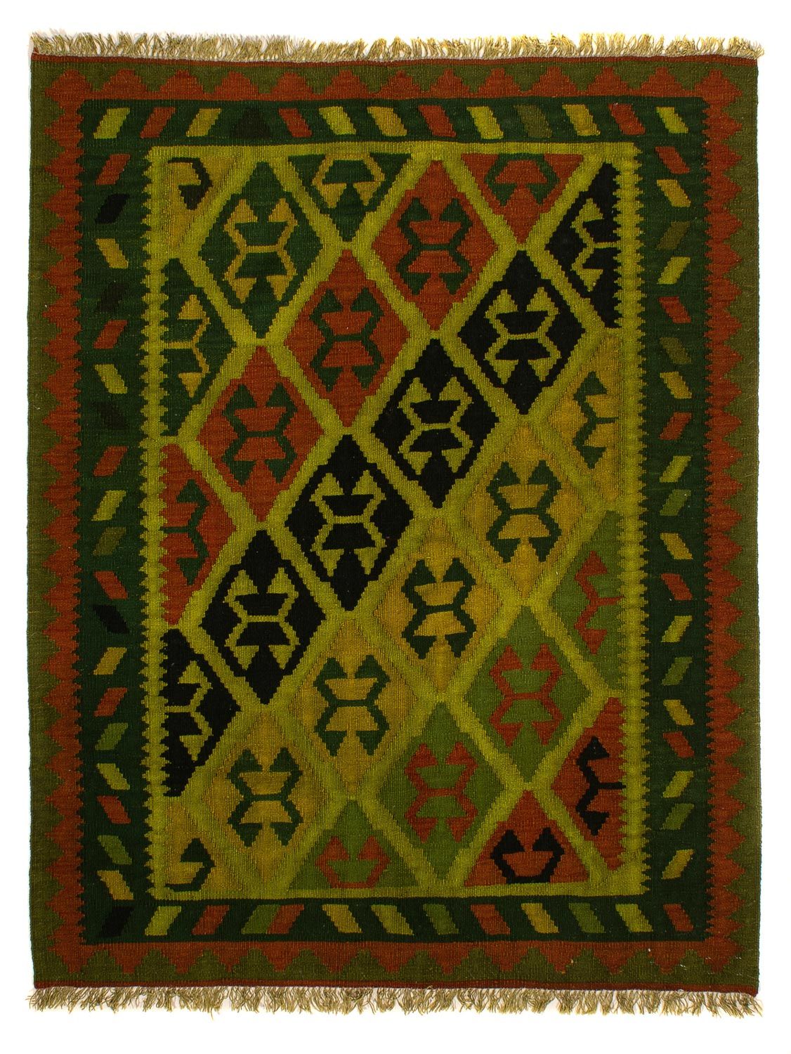 Kelim Rug - Oriental - 195 x 158 cm - dark green