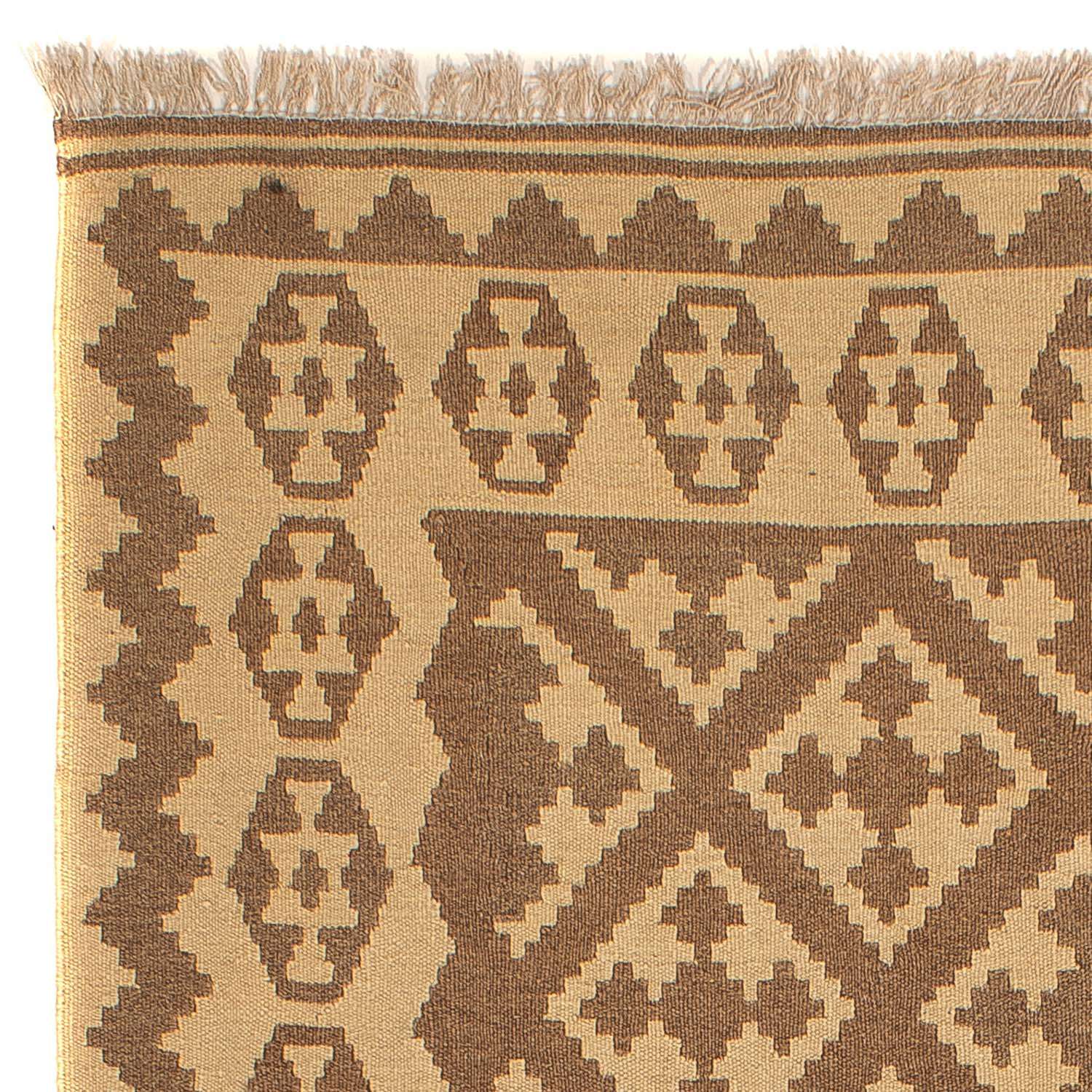 Kelim-tæppe - orientalsk - 212 x 163 cm - lys brun