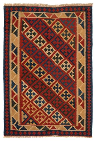 Kelim Rug - Oriental - 220 x 151 cm - dark red