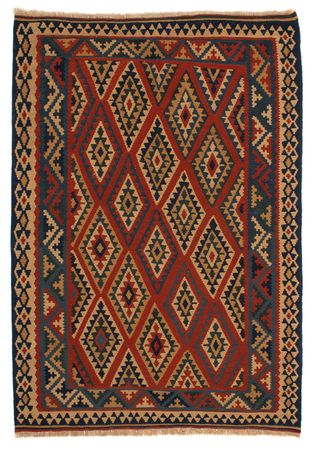 Tapis Kelim - Oriental - 213 x 165 cm - rouge foncé