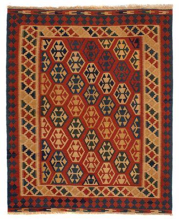 Kelim Rug - Oriental - 181 x 155 cm - dark red