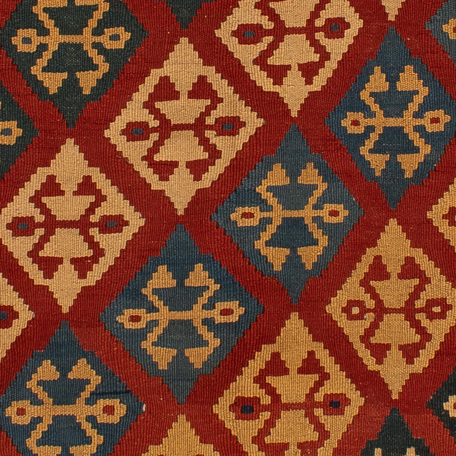 Kelim Carpet - orientalisk matta - 217 x 142 cm - mörkröd