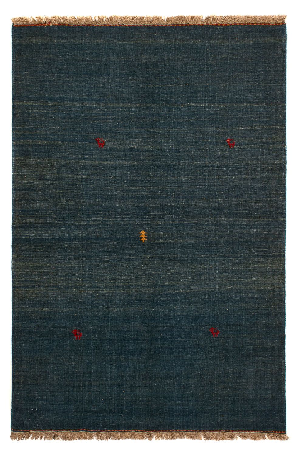 Kelim Carpet - orientalisk matta - 203 x 146 cm - mörkblå