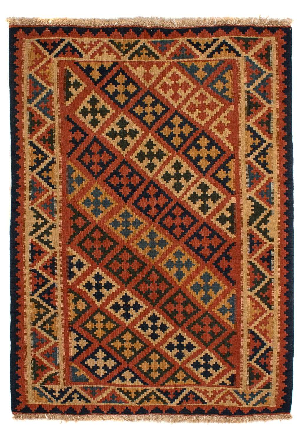 Kelim-tæppe - orientalsk - 200 x 157 cm - brun