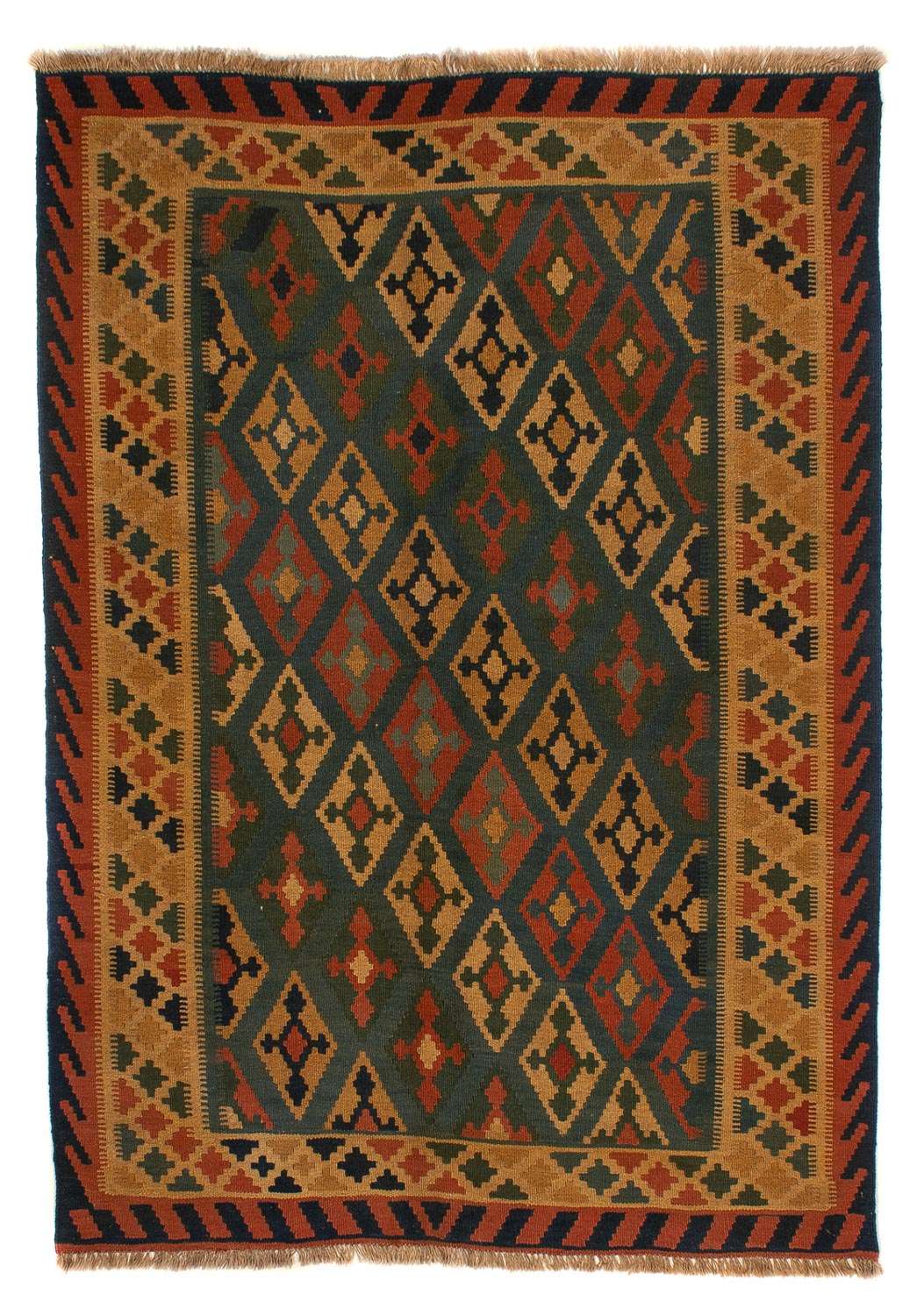 Kelimský koberec - Orientální - 203 x 155 cm - tmavě modrá