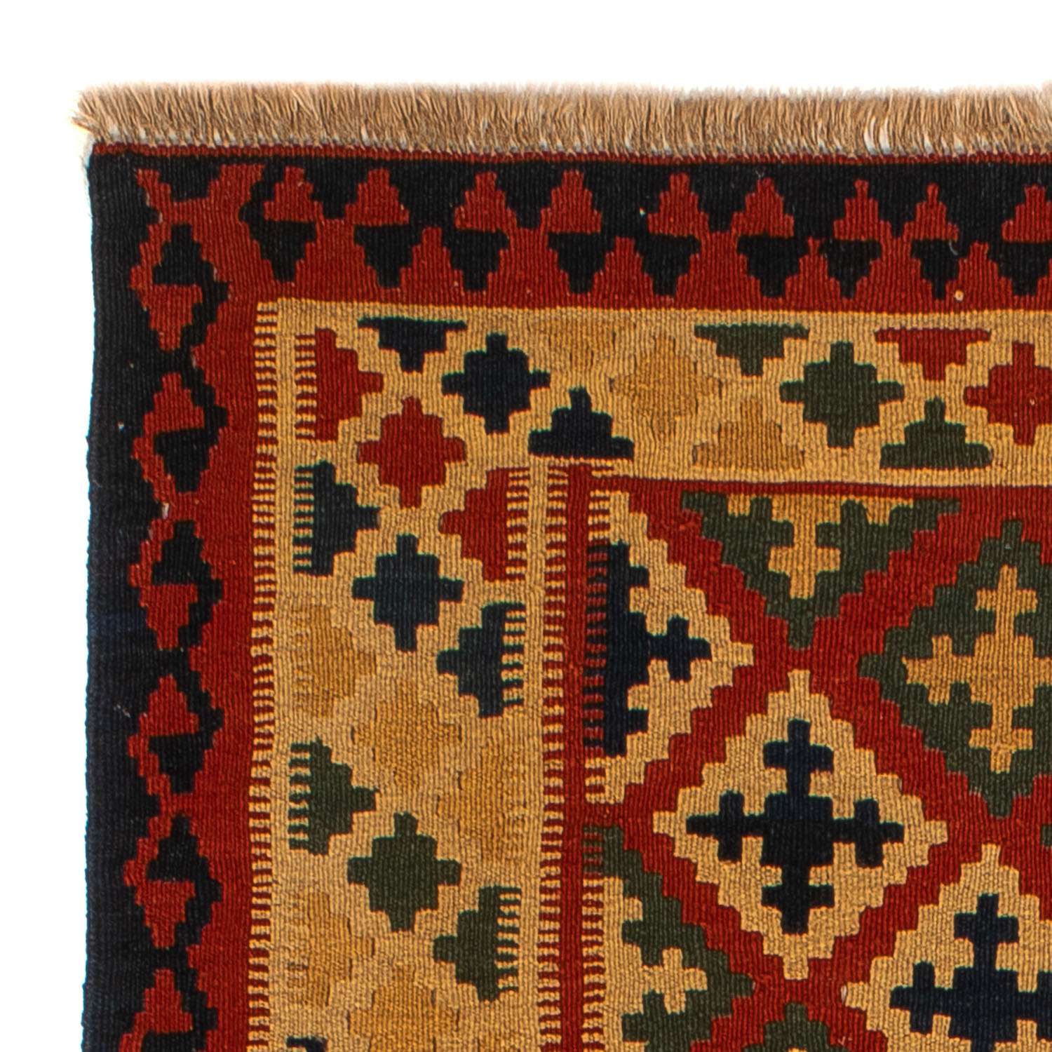 Kelim Carpet - orientalisk matta - 211 x 146 cm - mörkröd