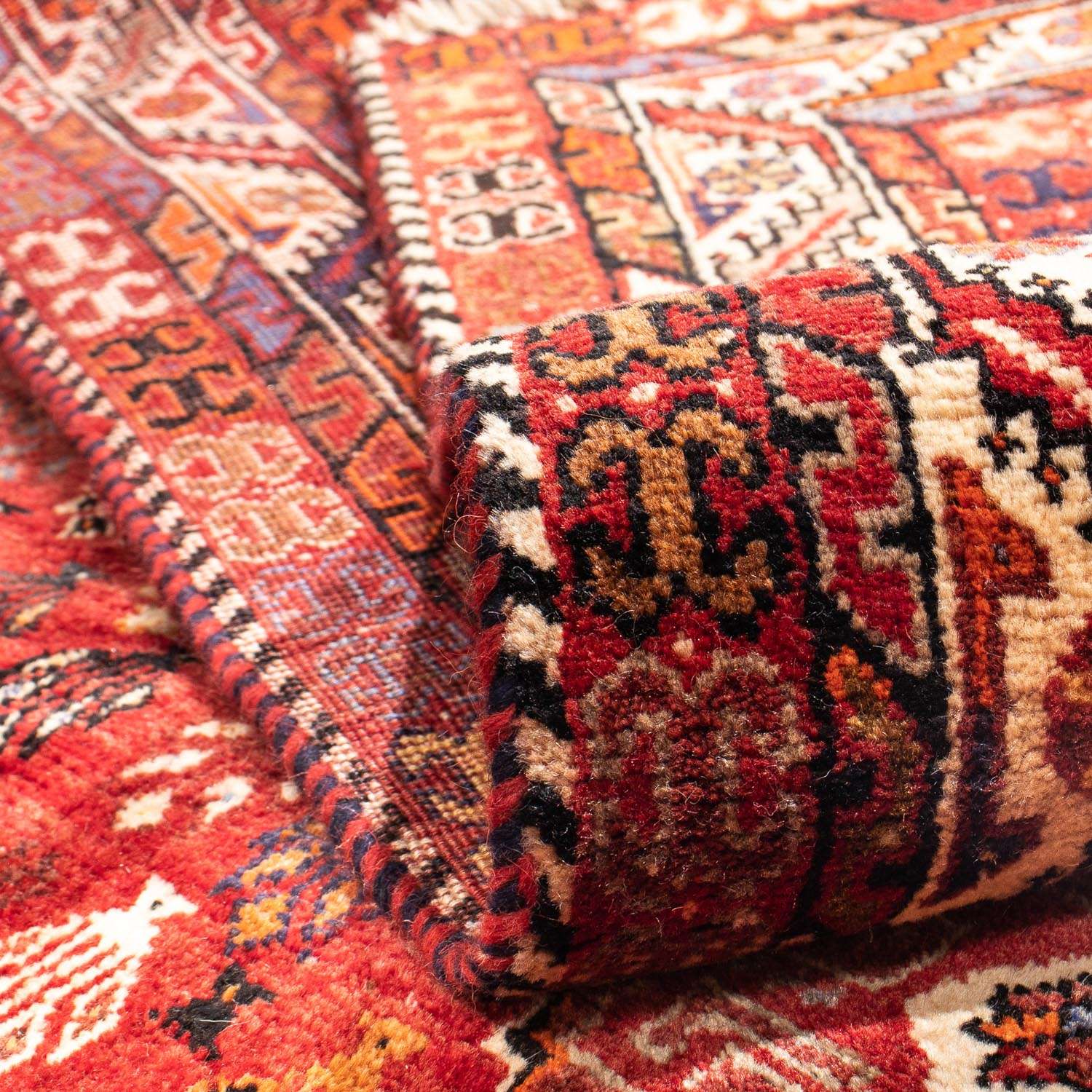 Persisk tæppe - Nomadisk - 315 x 216 cm - mørkerød