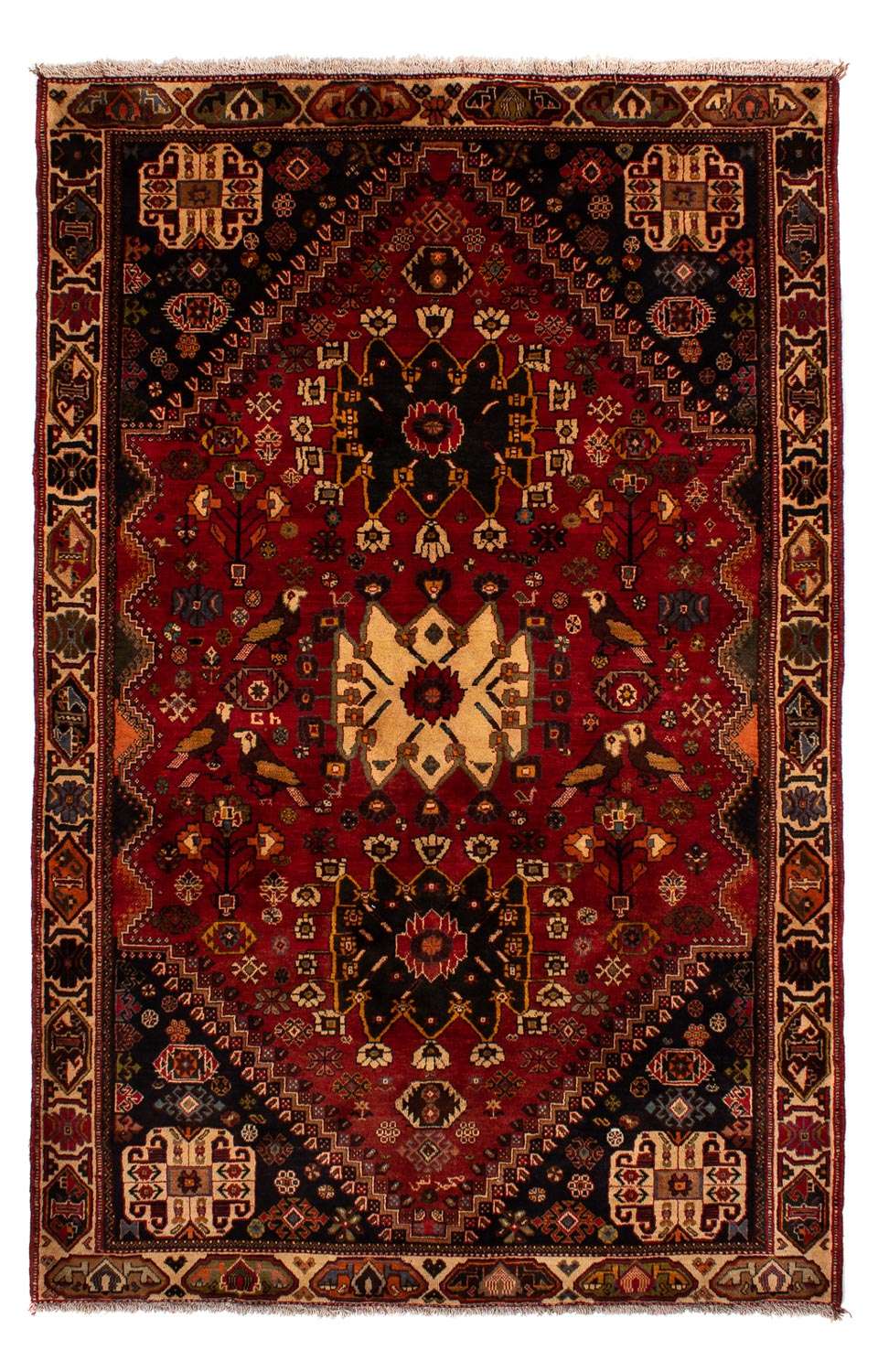 Persisk tæppe - Nomadisk - 284 x 185 cm - mørkerød