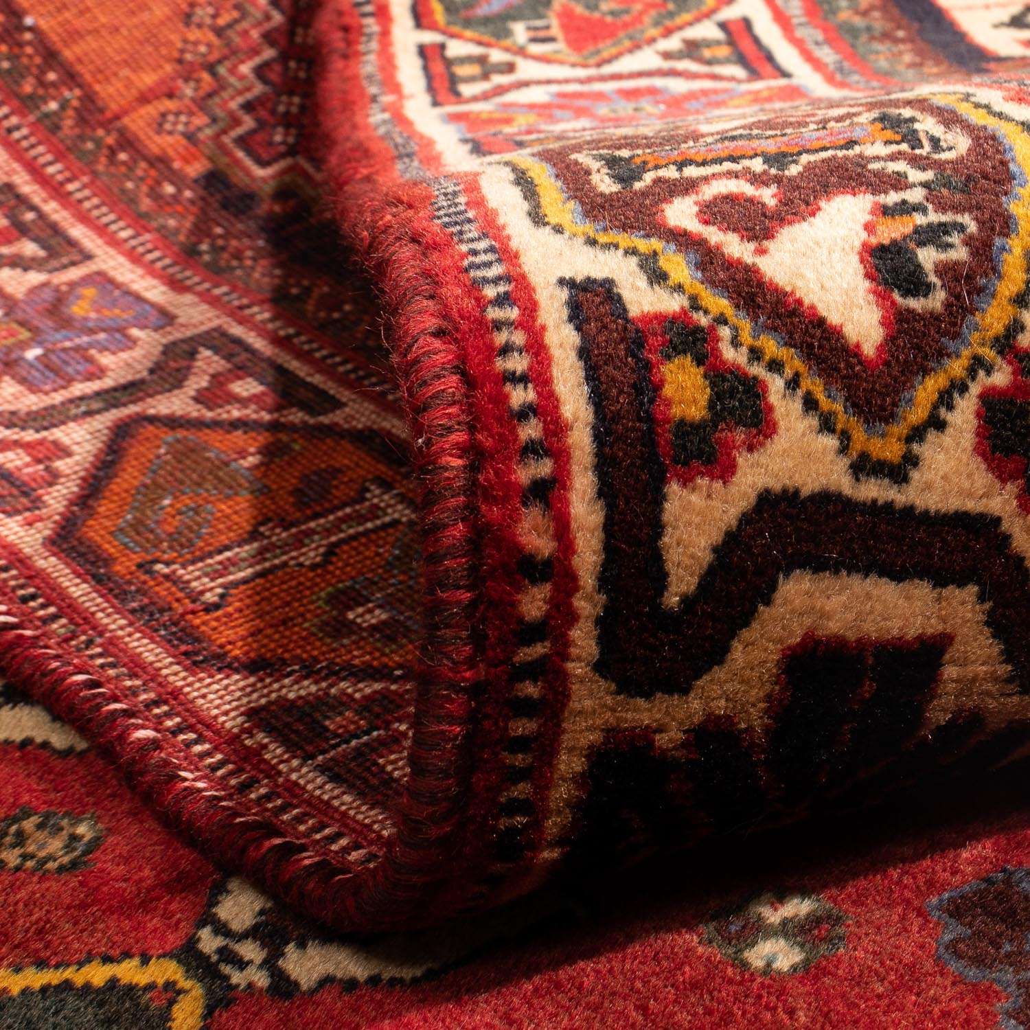 Persisk teppe - Nomadisk - 284 x 185 cm - mørk rød