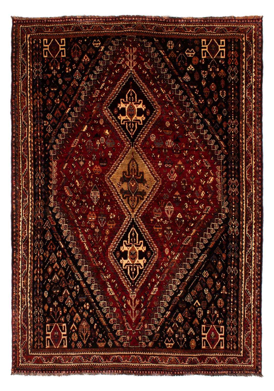 Persisk matta - Nomadic - 266 x 187 cm - mörkröd