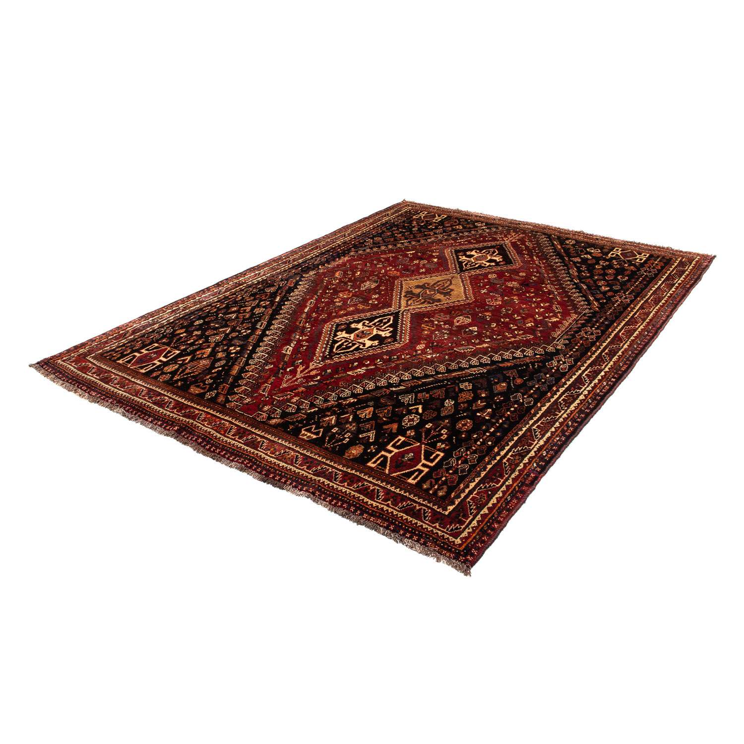 Persisk teppe - Nomadisk - 266 x 187 cm - mørk rød