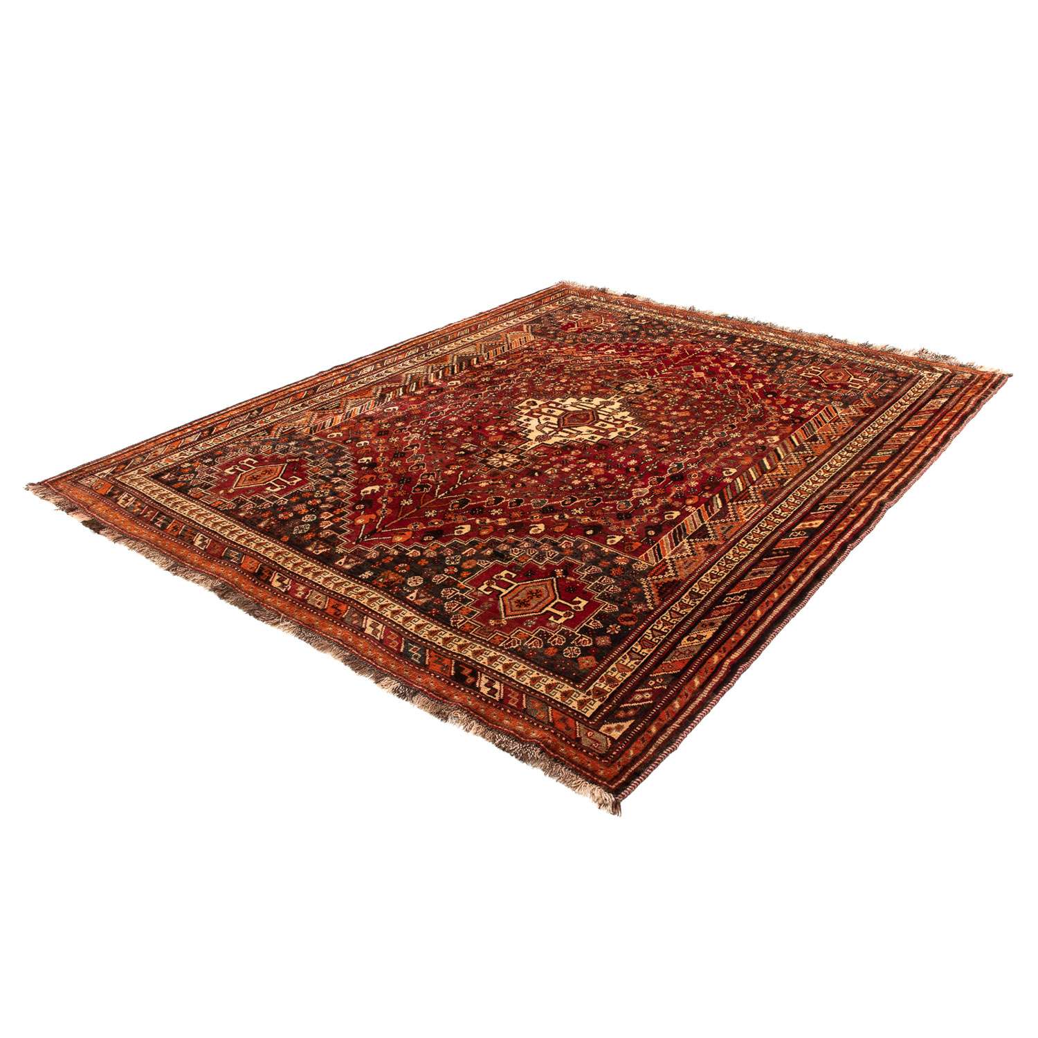 Tapis persan - Nomadic - 240 x 190 cm - rouge foncé