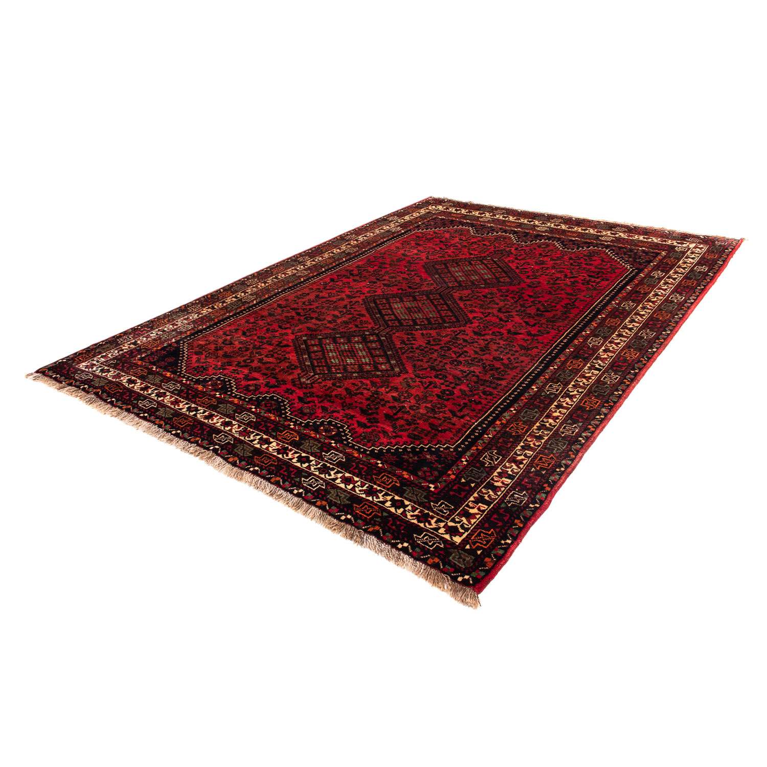 Alfombra persa - Nómada - 295 x 200 cm - rojo oscuro