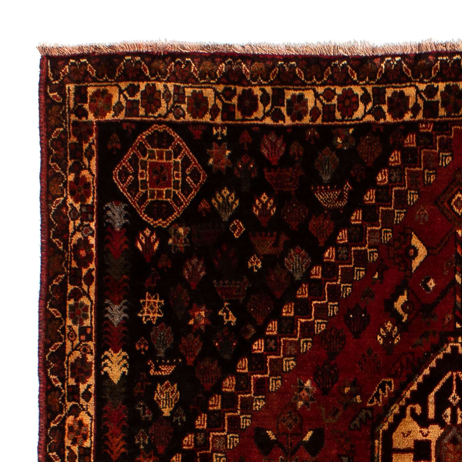 Tapis persan - Nomadic - 250 x 185 cm - rouge foncé