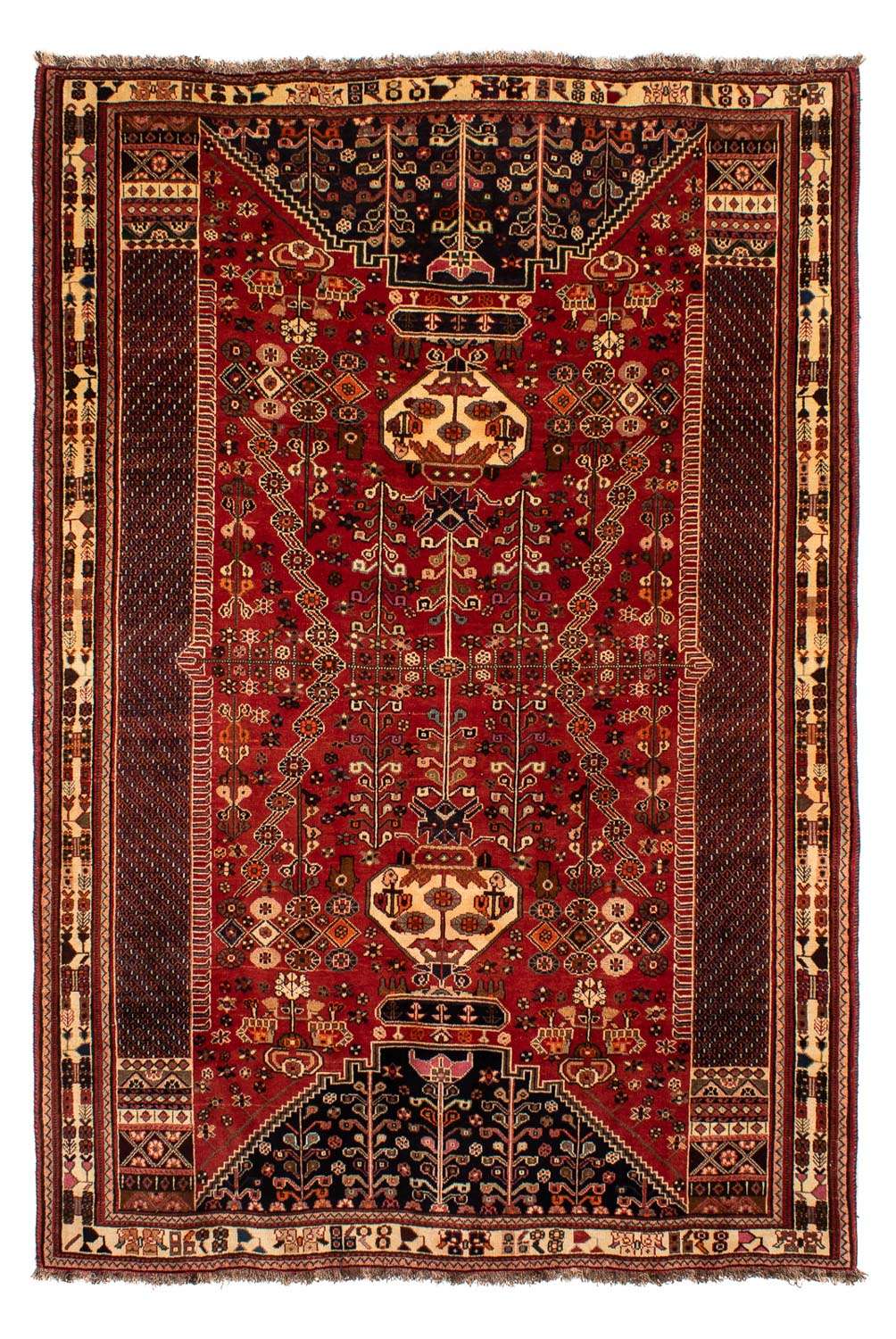 Alfombra persa - Nómada - 275 x 190 cm - rojo oscuro