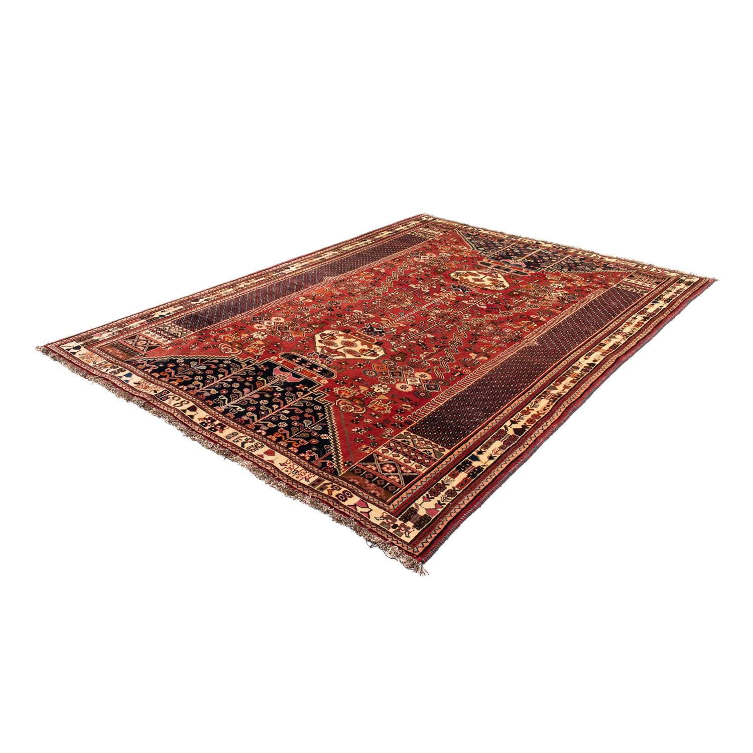Persisk tæppe - Nomadisk - 275 x 190 cm - mørkerød