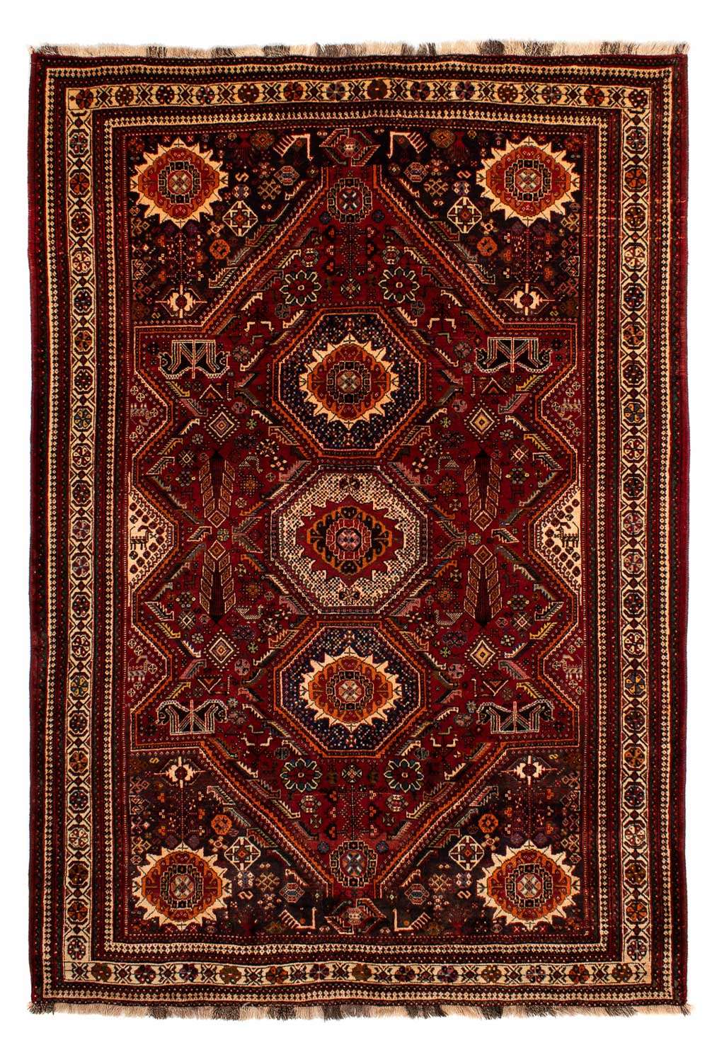 Tapis persan - Nomadic - 310 x 210 cm - rouge foncé