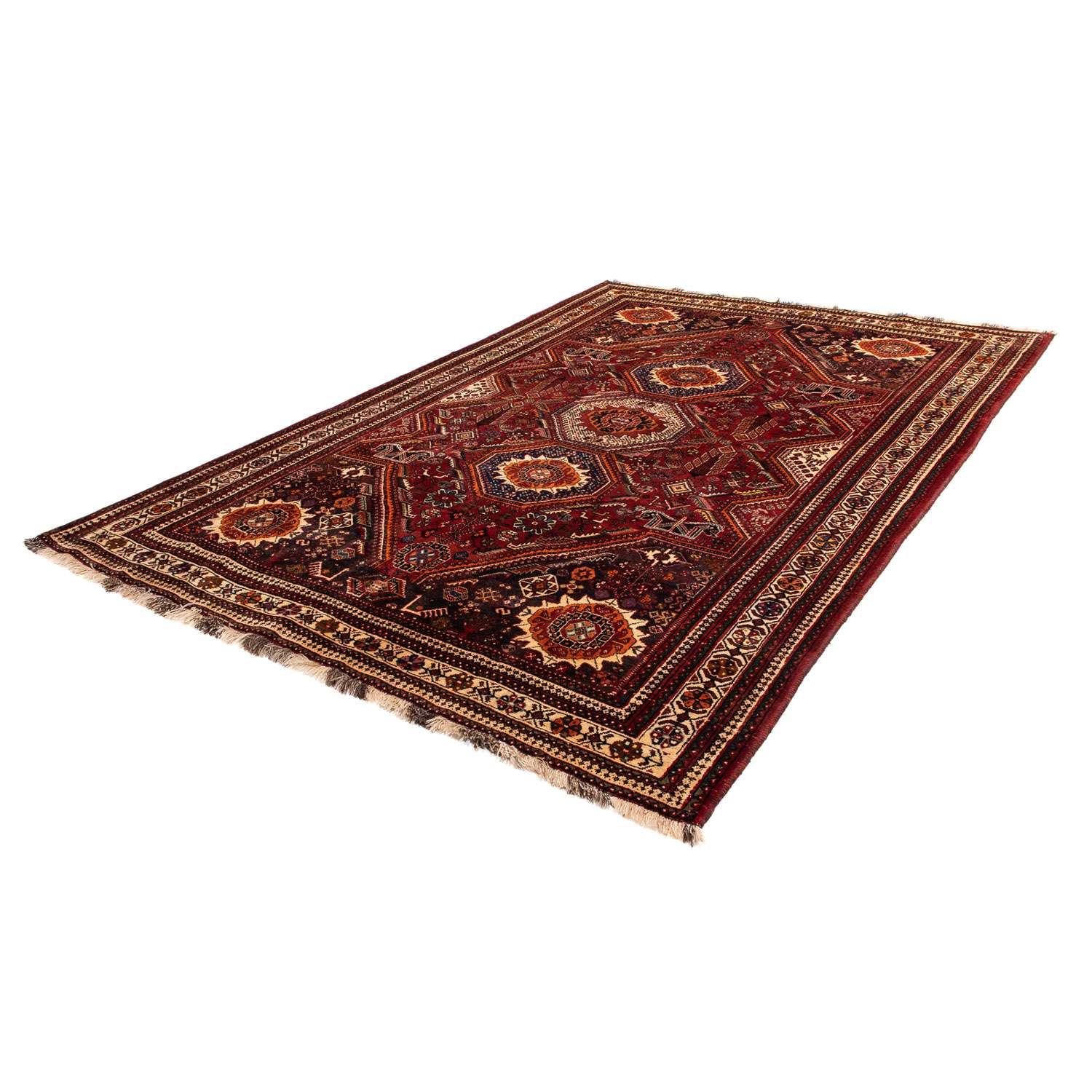 Tapis persan - Nomadic - 310 x 210 cm - rouge foncé