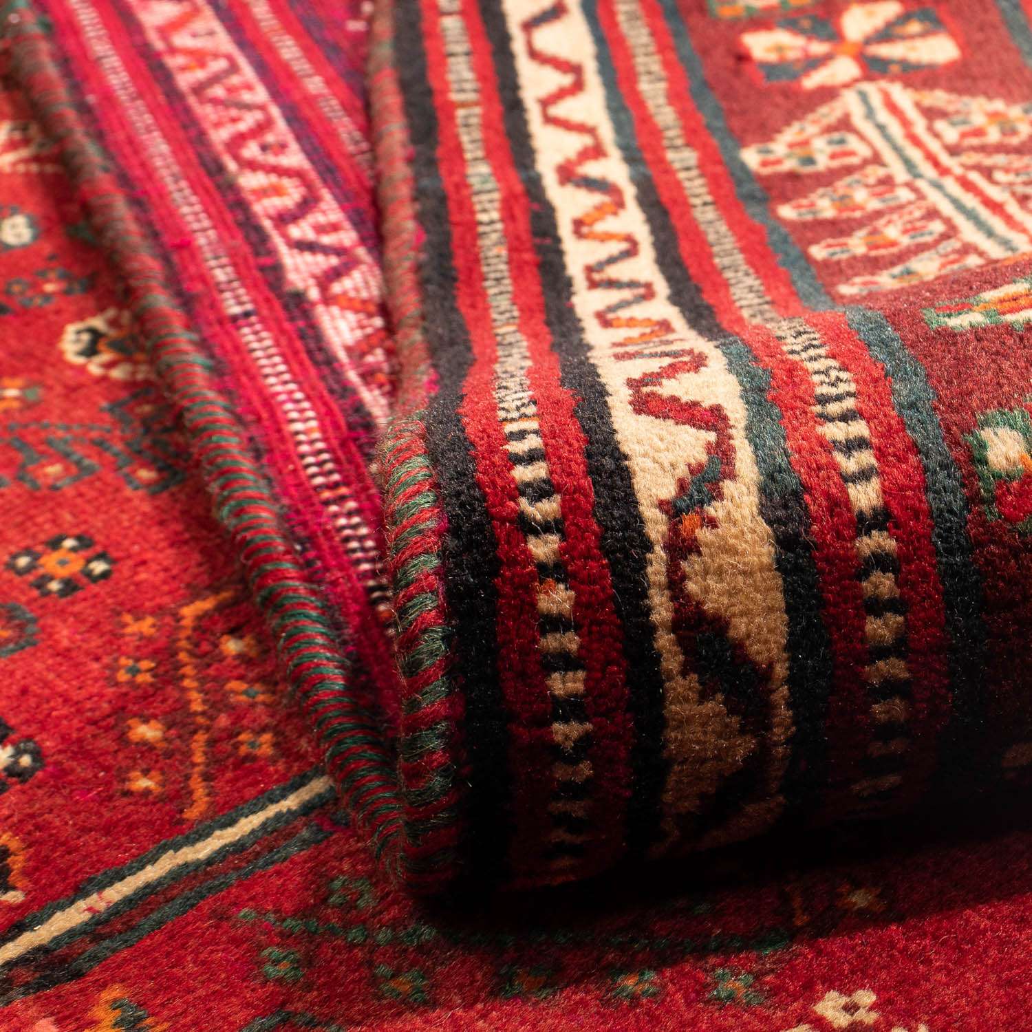 Persisk tæppe - Nomadisk - 305 x 214 cm - mørkerød
