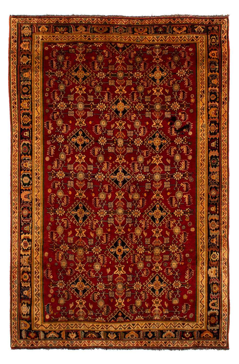 Persisk tæppe - Nomadisk - 296 x 190 cm - mørkerød