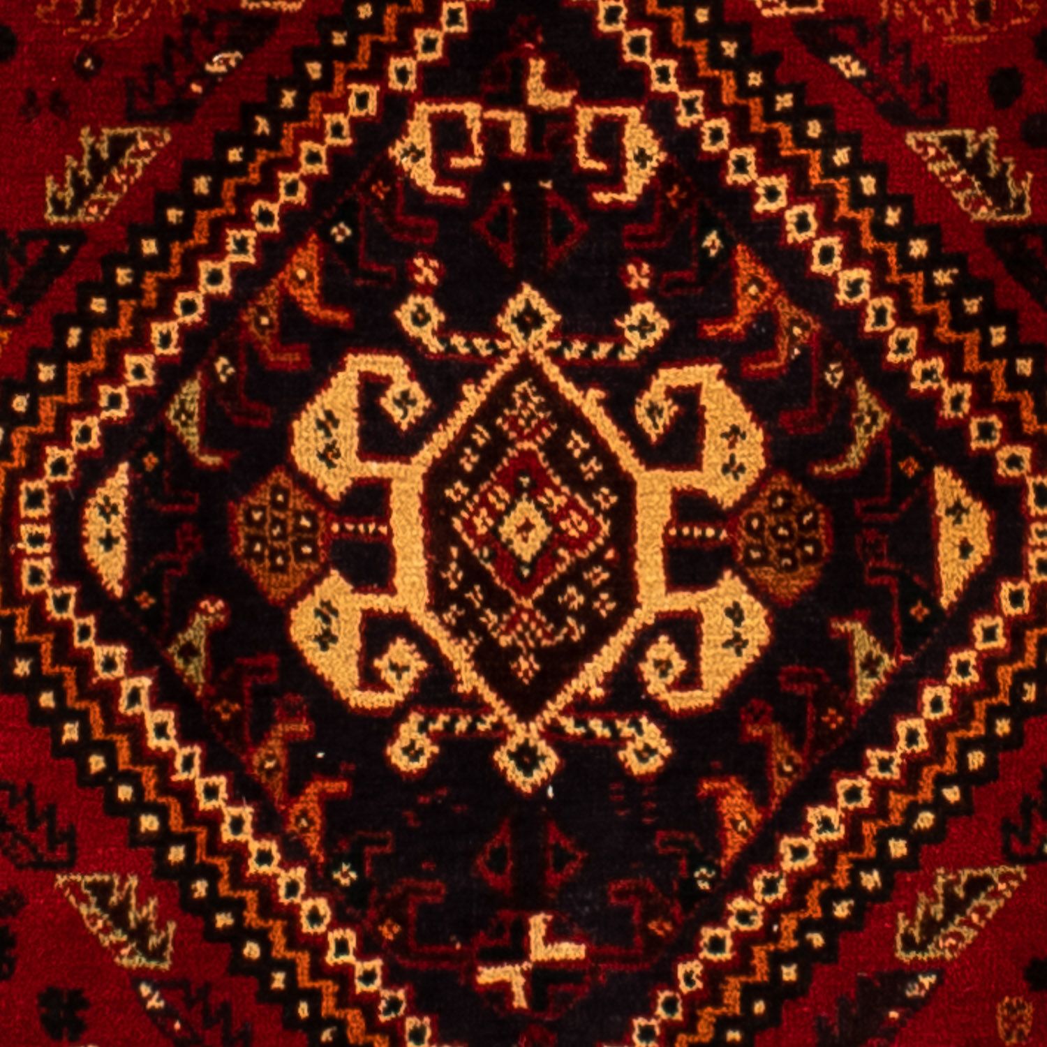 Alfombra persa - Nómada - 294 x 190 cm - rojo oscuro