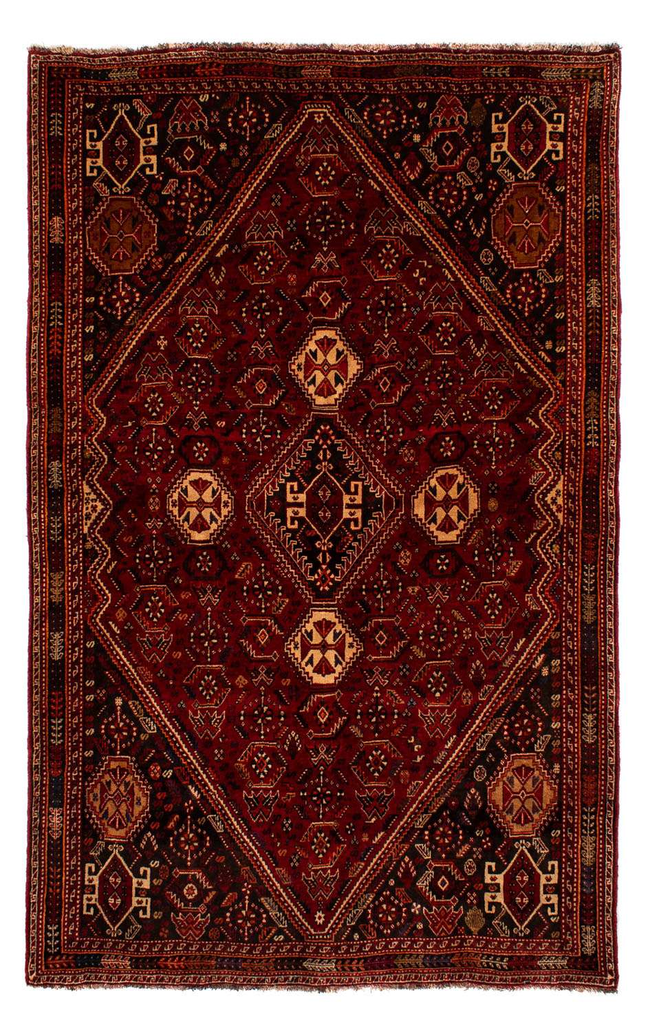 Alfombra persa - Nómada - 275 x 182 cm - rojo oscuro