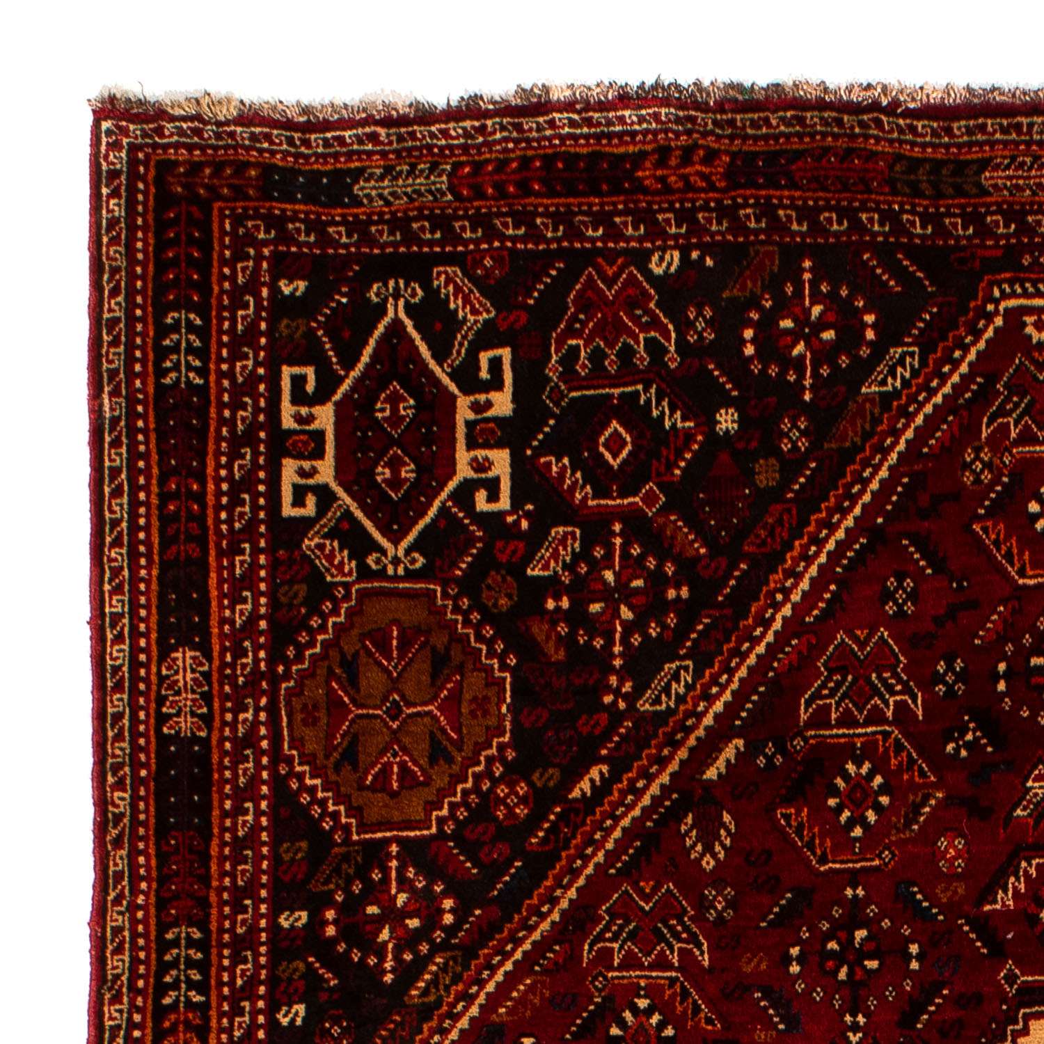 Persisk teppe - Nomadisk - 275 x 182 cm - mørk rød