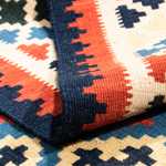 Kelim tapijt - Oosters vierkant  - 104 x 100 cm - donkerblauw