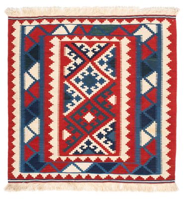 Kelim Teppich - Oriental 102 x 102 cm, Schurwollteppich,  Quadratischer Teppich, Teppichbrücke