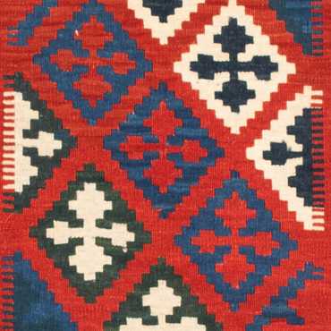 Kelim Rug - Oriental square  - 105 x 102 cm - multicolored